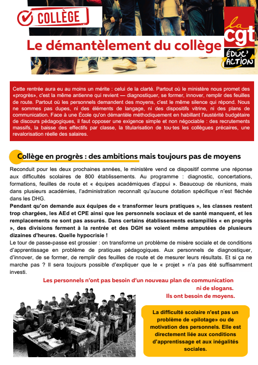 logo Le démantèlement du collège